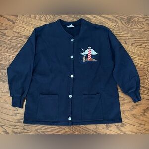 1980s “Gloria” brand fleece lighthouse XXL top